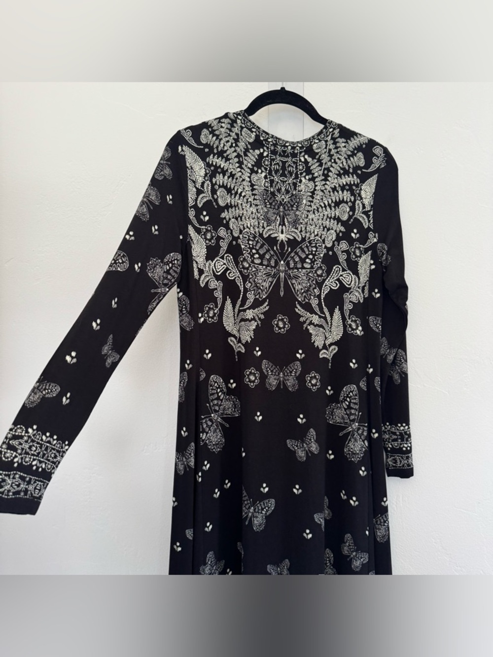 Johnny Was The Janie Favorite A-Line Dress Farfalla Joan Black Butterfly Floral - Picture 10 of 15